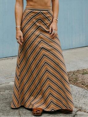 Ottway The Label Clay Striped Maxi Skirt